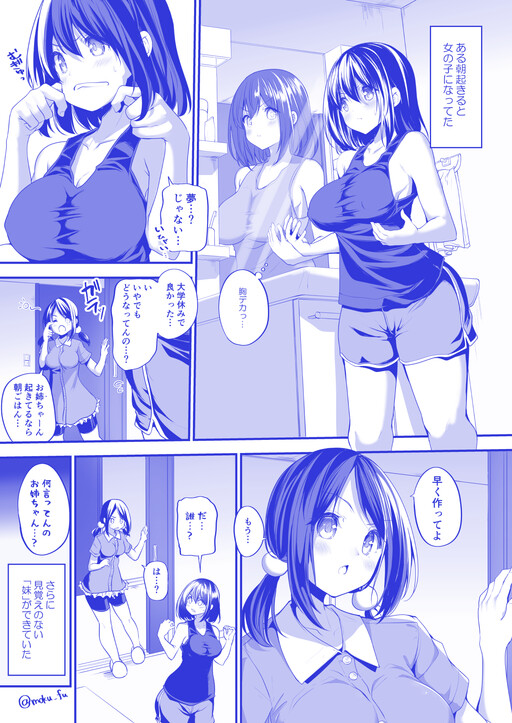 Обложка «Asa Okitara Onnanoko ni Natteta Manga»