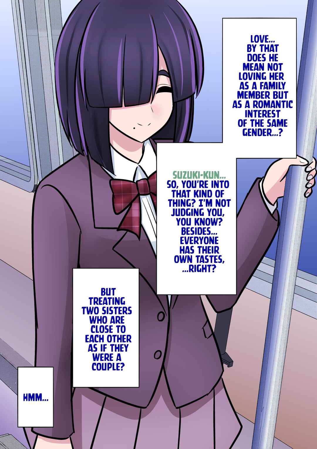 Danjo-hi 1:39 no Heikou Sekai wa Omoi no Hoka Futsuu (Fan Colored) Chapter 96 - Page 1