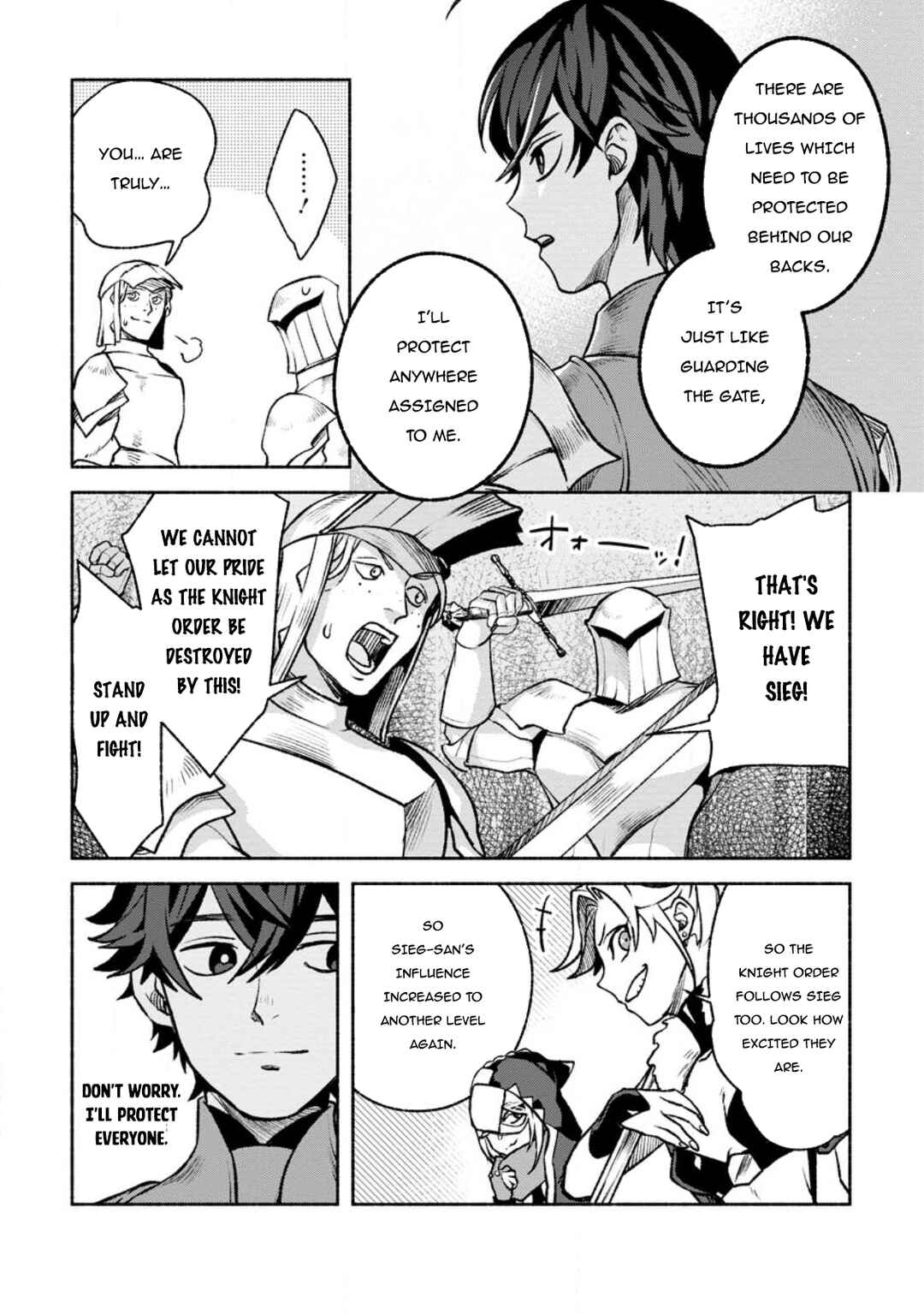 Sono Monban, Saikyou ni Tsuki: Tsuihou Sareta Bougyoryoku 9999 no Senshi, Outo no Monban to shite Musou Suru Chapter 26.1 - Page 6