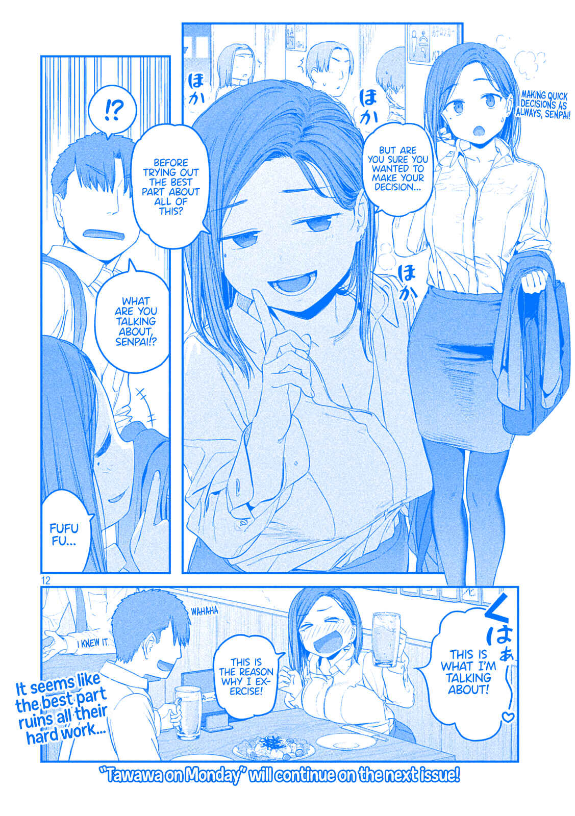Getsuyoubi no Tawawa (Blue) (Fan Colored) Chapter 38 - Page 12