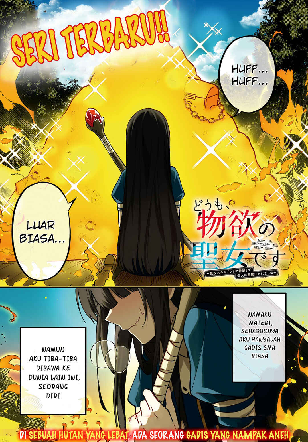 Doumo, Butsuyoku no Seijo desu: Musou Skill "Clear Houshuu" de Seidai ni Kanchigai Saremashita Chapter 1 - Page 3