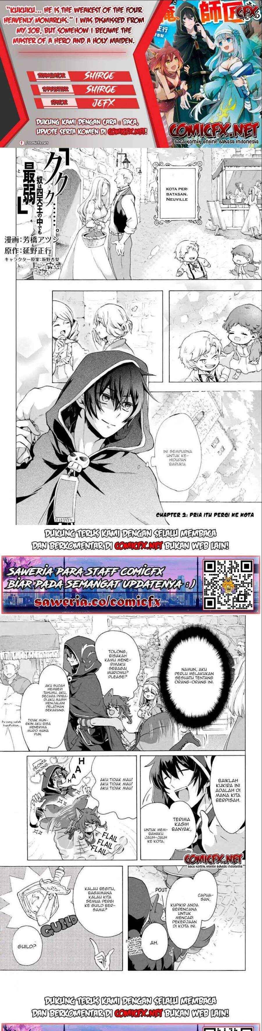 "Kukuku...... Yatsu wa Shiten'nou no Naka Demo Saijaku" to Kaiko sa Reta Ore, Naze ka Yuusha to Seijo no Shishou ni Naru Chapter 2.2 - Page 1