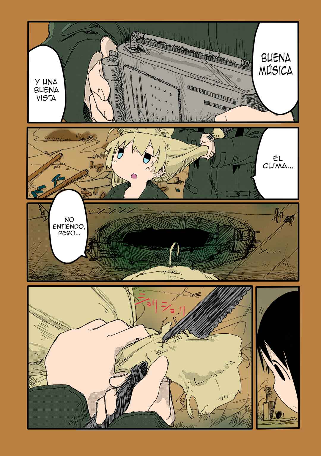 Shoujo Shuumatsu Ryokou (Fan Colored) Chapter 24 - Page 1