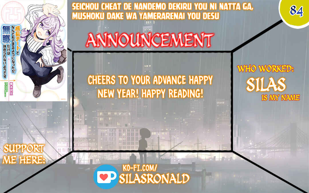 Seichou Cheat de Nandemo Dekiru you ni Natta ga, Mushoku dake wa Yamerarenai you desu Chapter 84 - Page 1