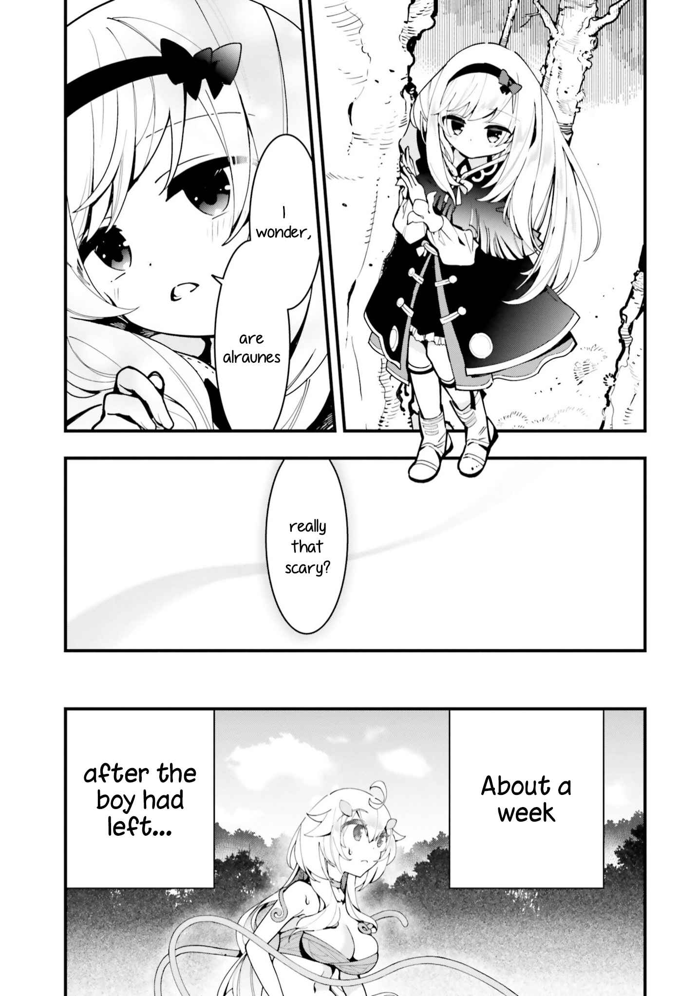 Shokubutsu Monster Musume Nikki: Seijo datta Watashi ga Uragirareta Hate ni Alraune ni Tensei Shite Shimatta node, kore kara wa Kougousei o Shinagara Shizuka ni Shokubutsu Life o Sugoshimasu Chapter 5 - Page 8