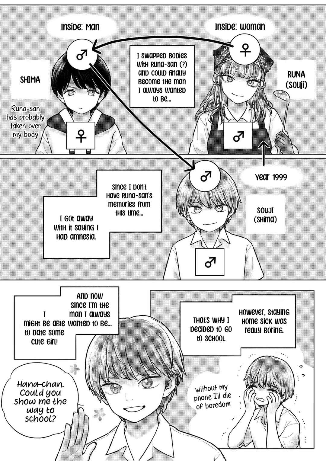 Tensei Danshi ~Onna ga Otoko ni Time Leap~ Chapter 2 - Page 3