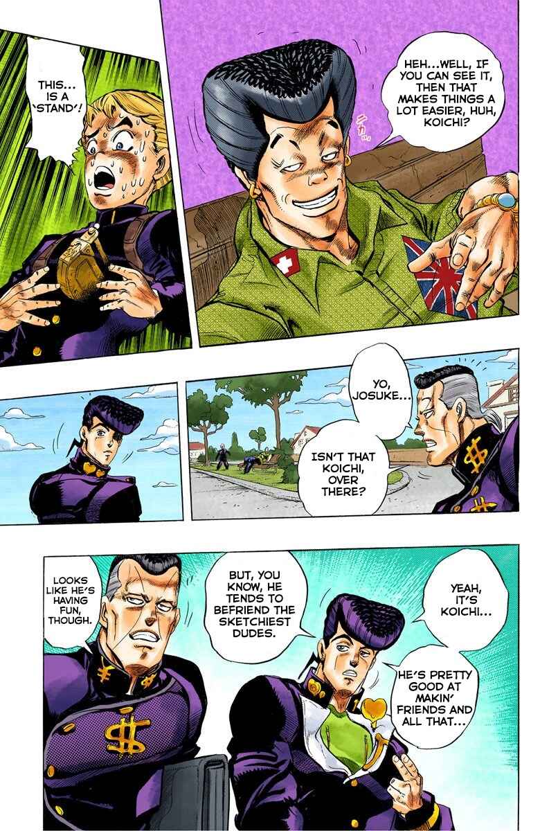 JoJo no Kimyou na Bouken: Part 4 - Diamond wa Kudakenai Color-ban Chapter 19 - Page 21