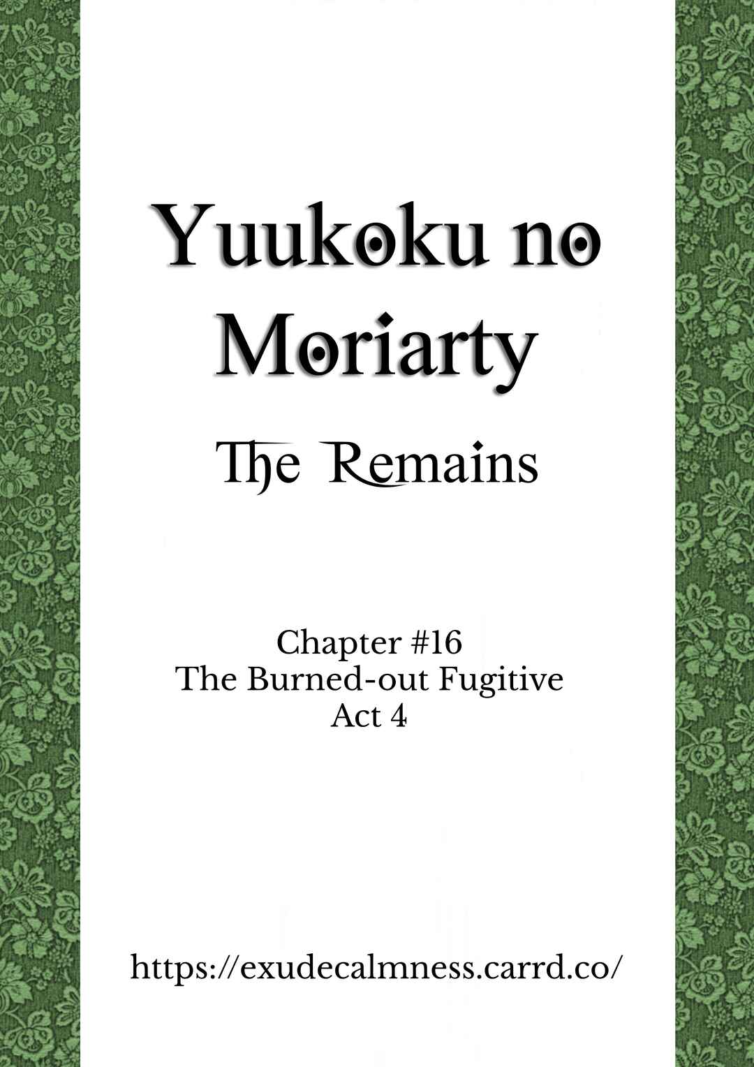 Yuukoku no Moriarty: The Remains Chapter 16 - Page 1