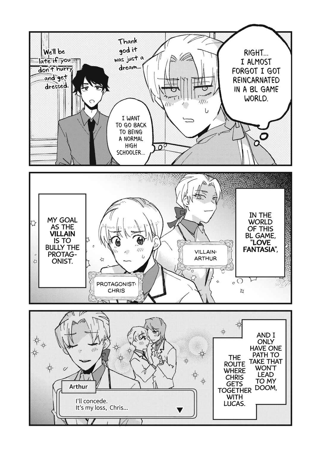 Aishite Hoshi no wa Ore Janai no ni! ~BL Game no Akuyaku Reisoku ni Tenseishita no ni Kirawarenakute Komattemasu~ Chapter 2 - Page 3
