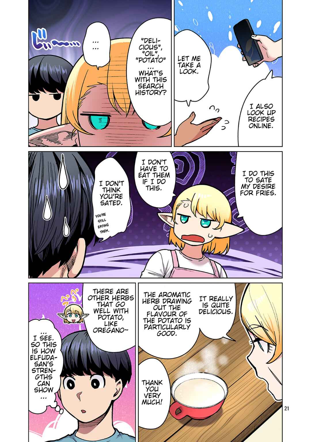 Shin Elf-san wa Yaserarenai. (Official Colored) Chapter 24 - Page 22