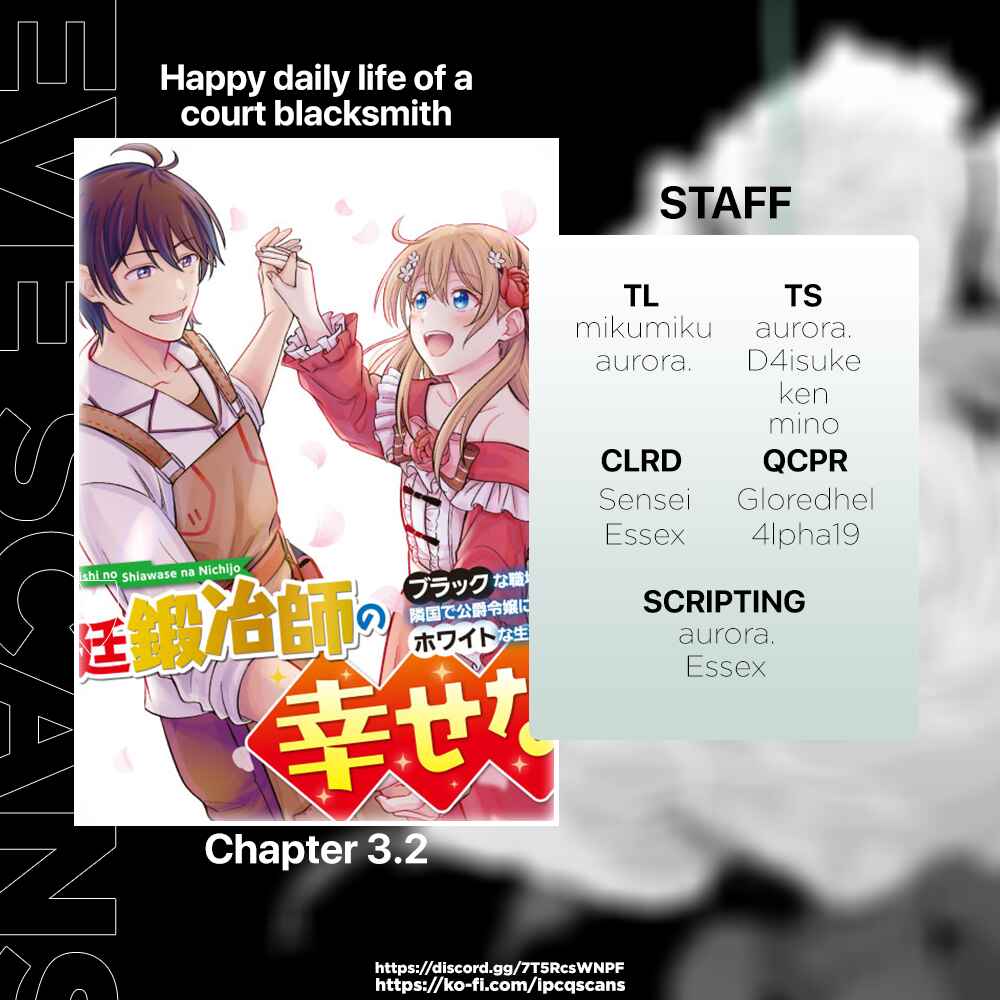 Kyuutei Kajishi no Shiawase na Nichijou ~Black na Shokuba wo Tsuihou Saretaga, Ringoku de Koushaku Reijou ni Dekiaisarenagara White na Seikatsu Okurimasu~ Chapter 3.2 - Page 1