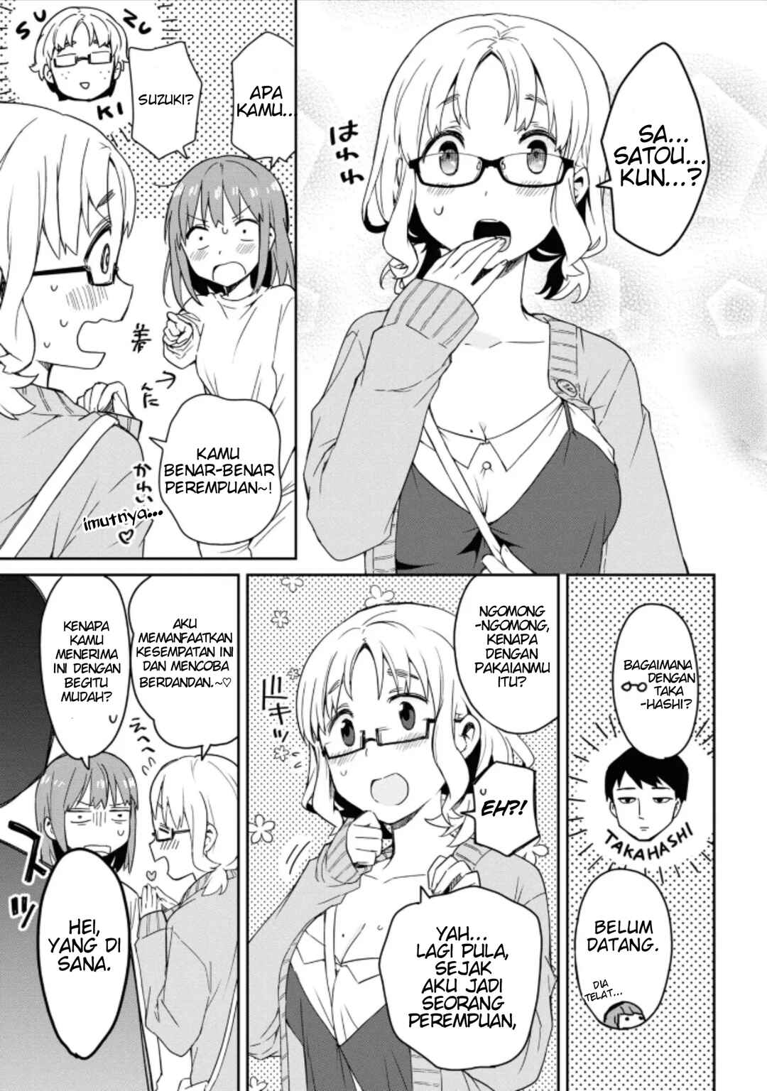 Asa Okitara Onnanoko ni Natteita Danshi Koukousei-tachi no Hanashi Chapter 1 - Page 3