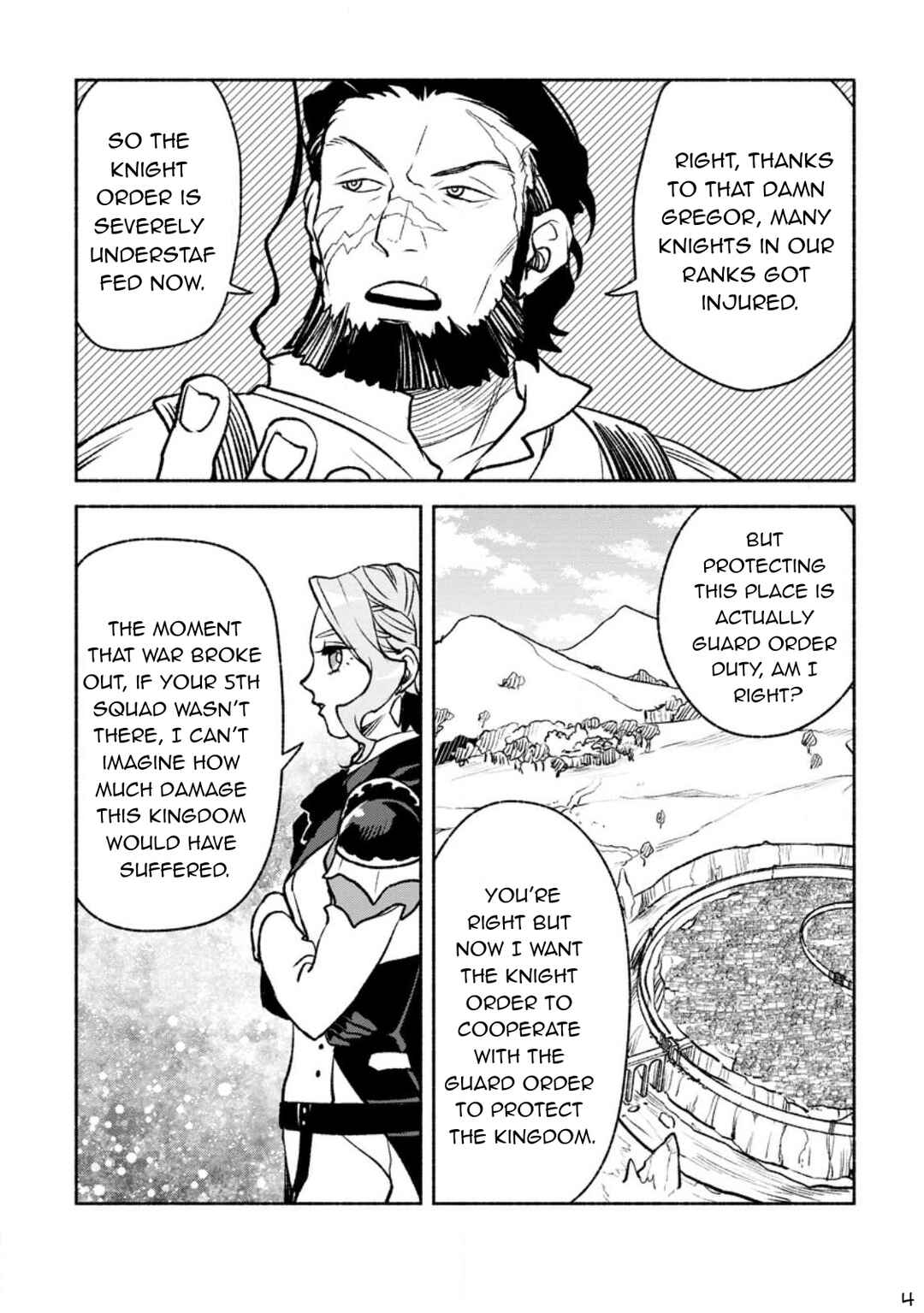 Sono Monban, Saikyou ni Tsuki: Tsuihou Sareta Bougyoryoku 9999 no Senshi, Outo no Monban to shite Musou Suru Chapter 22 - Page 5