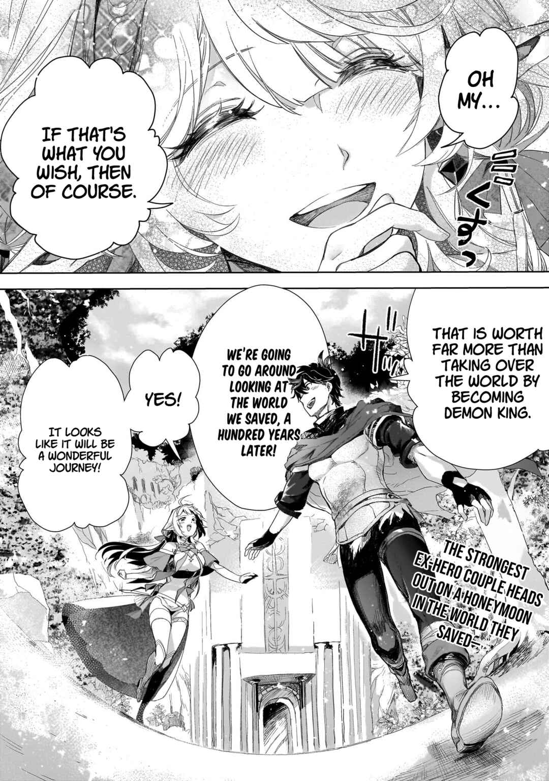 Elf Tsuma to Hajimeru Yuukyuu no Tabi: Densetsu no Yuusha, Aisuru Elf to Tomoni 100-nenmae ni Sukutta Sekai o Tabi Suru Chapter 1 - Page 57