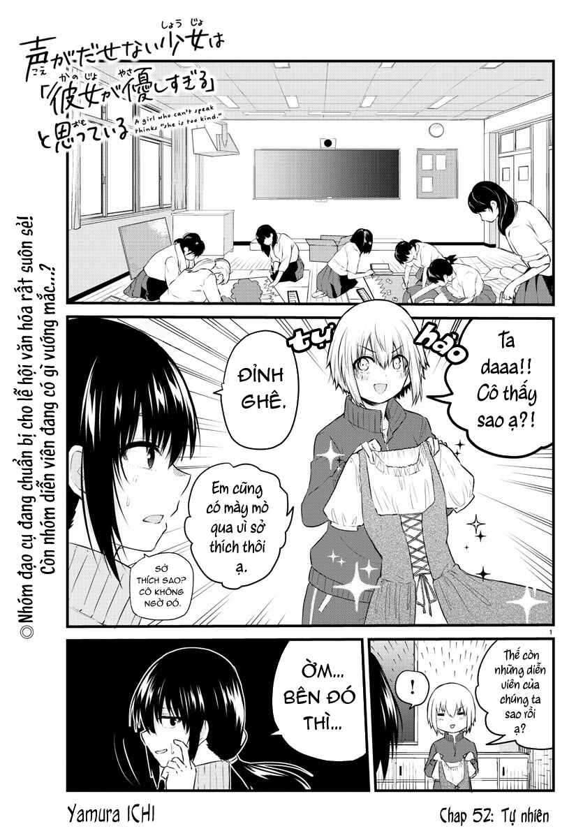 Koe ga dasenai Shoujo wa "Kanojo ga Yasashisugiru" to Omotte iru Chapter 52 - Page 2