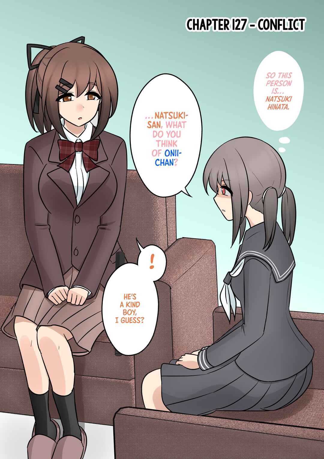 Danjo-hi 1:39 no Heikou Sekai wa Omoi no Hoka Futsuu (Fan Colored) Chapter 127 - Page 1