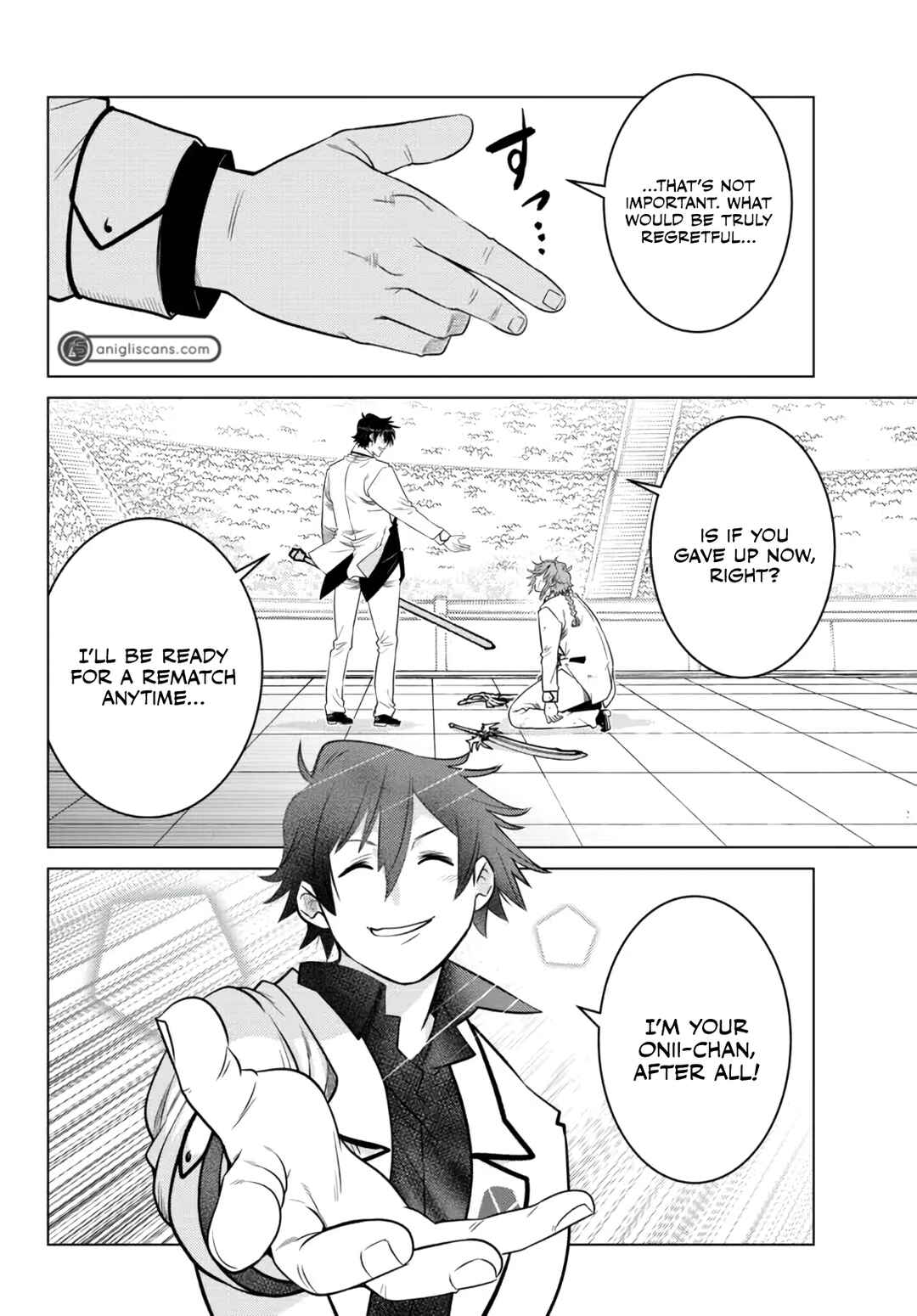 Ochikobore Datta Ani ga Jitsuha Saikyou ~Shijou Saikyou no Yuusha wa Tensei-shi, Gakuen de Mujikaku ni Musou Suru~ Chapter 14 - Page 38