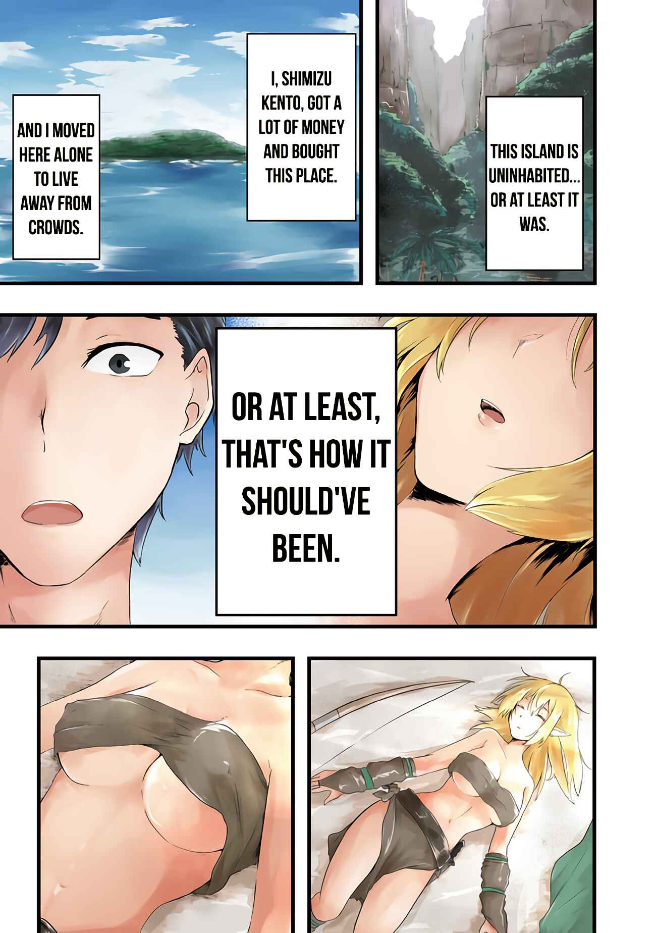 Mujintou de Elf to Kyoudou Seikatsu Chapter 1 - Page 2