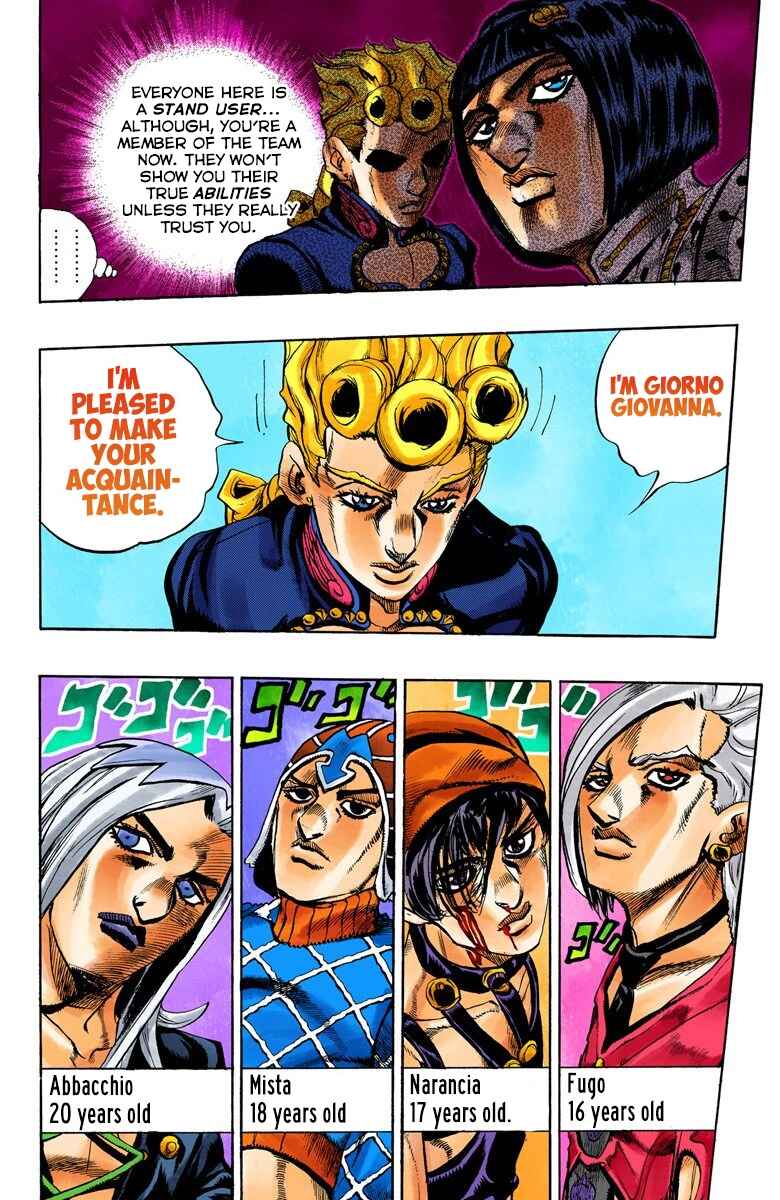 JoJo no Kimyou na Bouken: Part 5 - Ougon no Kaze Color-ban Chapter 17 - Page 13