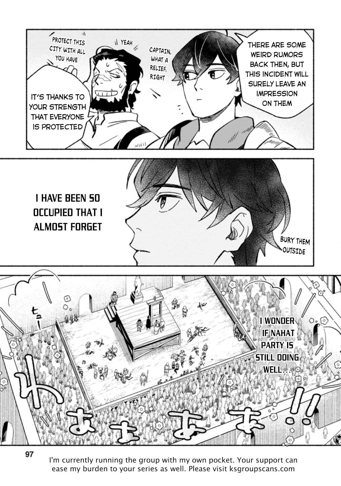 Sono Monban, Saikyou ni Tsuki: Tsuihou Sareta Bougyoryoku 9999 no Senshi, Outo no Monban to shite Musou Suru Chapter 8 - Page 36