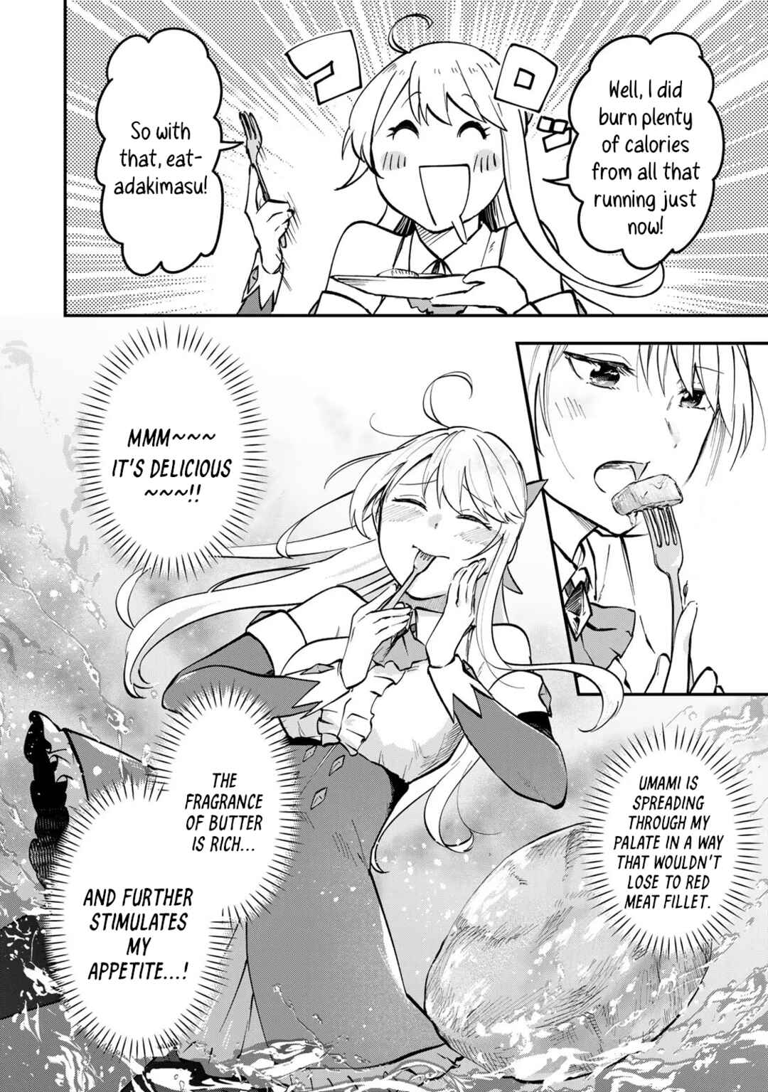 [Pakupaku desu wa] Tsuihou Sareta Ojou-sama no "Monster wo Taberu Hodo Tsuyoku Naru" Skill wa, 1-shoku de 1 Level Up Suru Zendai Mimon no Saikyou Skill deshita. 3-nichi de Jinrui Saikyou ni Narimashita wa! Chapter 2 - Page 10