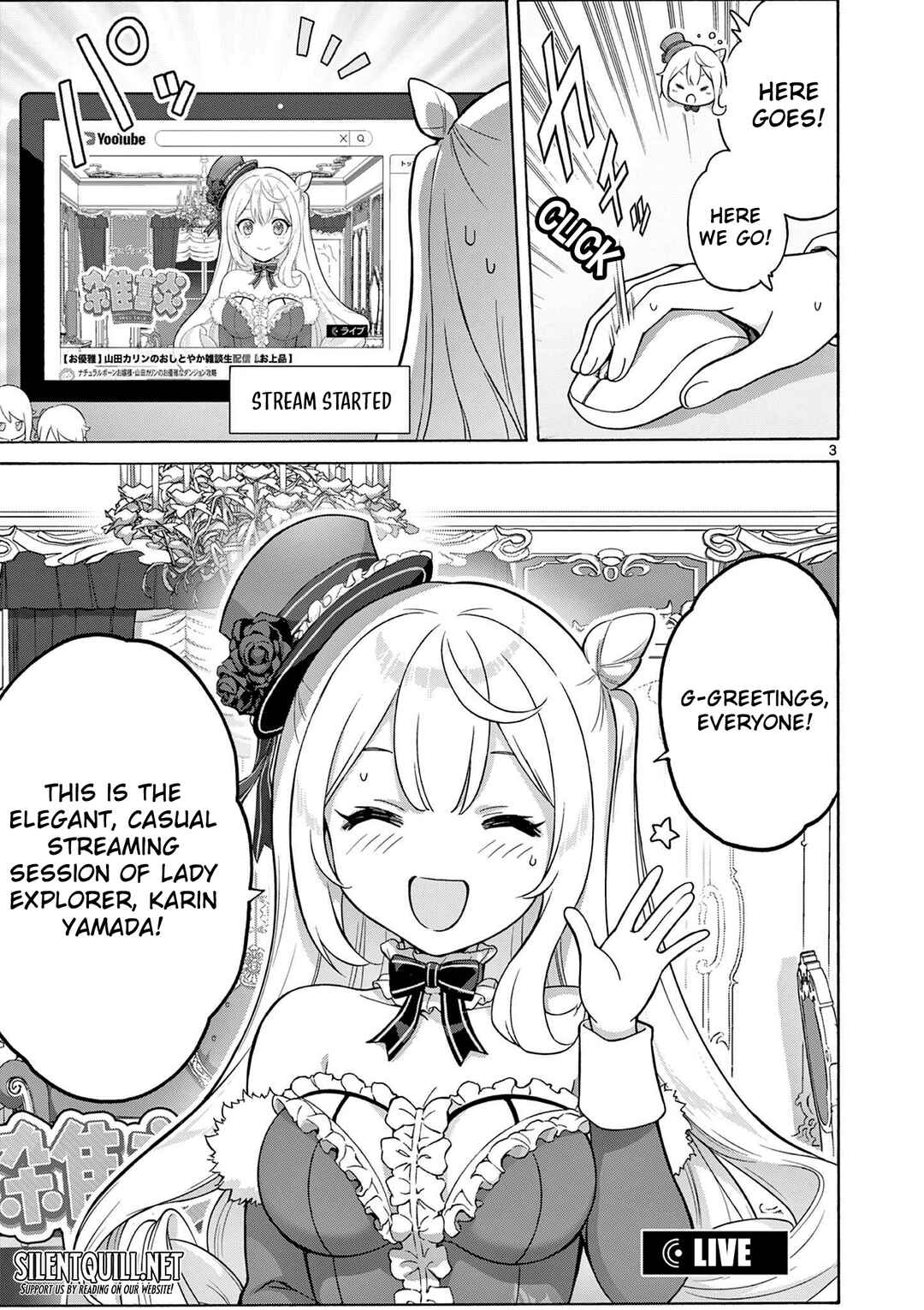 Ojousama-kei Teihen Dungeon Haishinsha, Meiwaku-kei o Bokottara Bazutte Densetsu ni Nattemasu wa!? Chapter 3 - Page 4