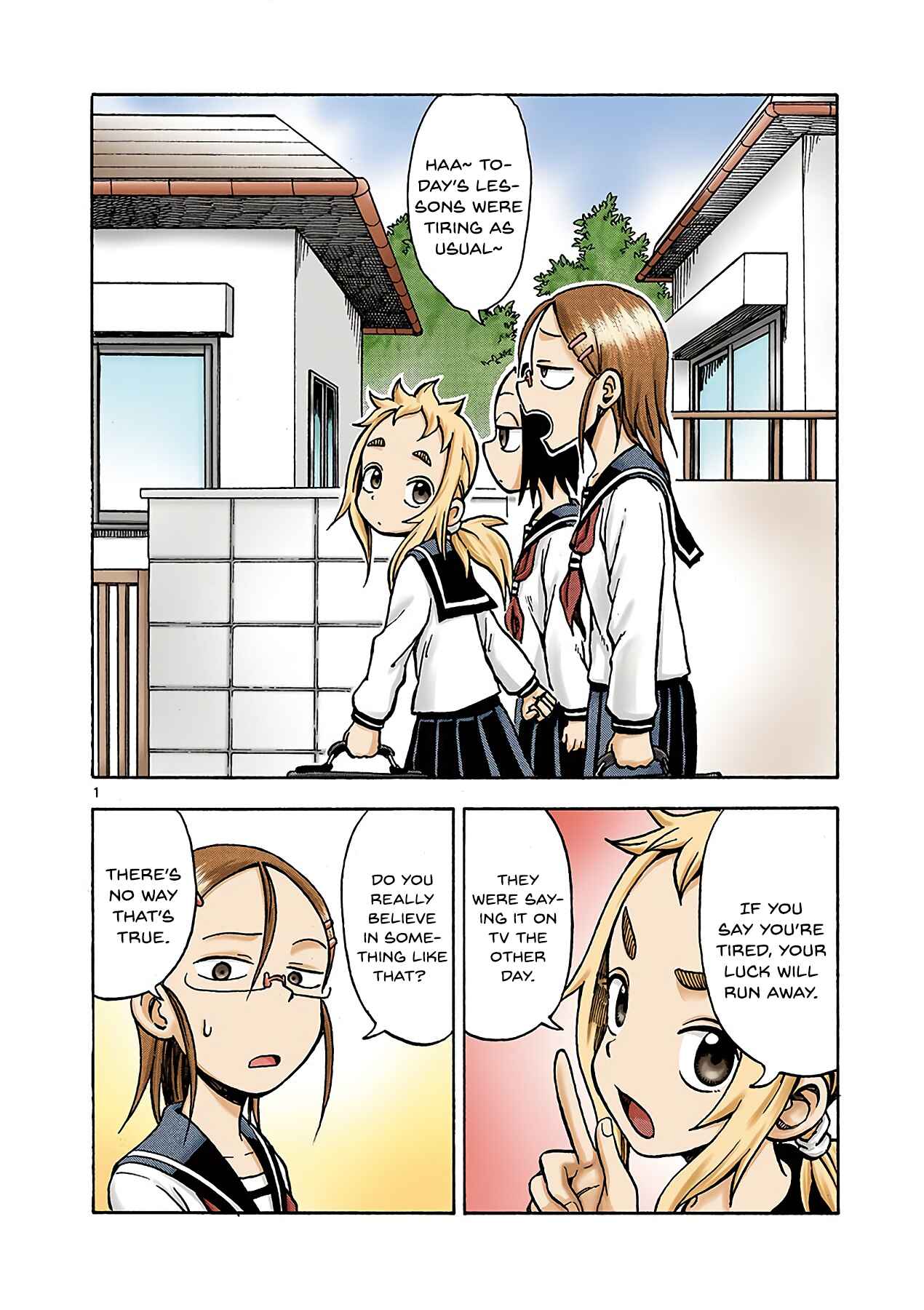 Karakai Jouzu no Takagi-san (Official Colored) Chapter 4 - Page 1