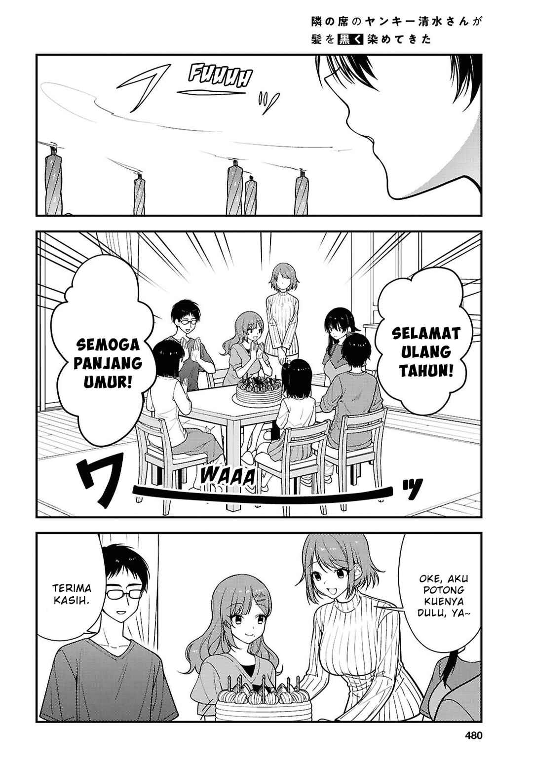 Tonari no Seki no Yankee Shimizu-san ga Kami wo Kuroku Sometekita Chapter 18 - Page 6
