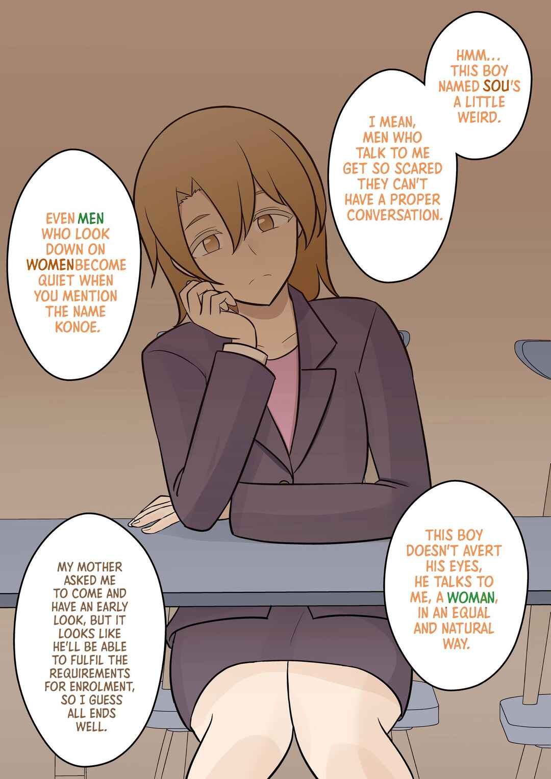 Danjo-hi 1:39 no Heikou Sekai wa Omoi no Hoka Futsuu (Fan Colored) Chapter 40 - Page 2