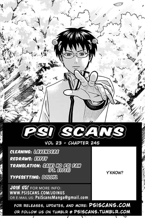 The Disastrous Life of Saiki K. Chapter 245 - Page 1