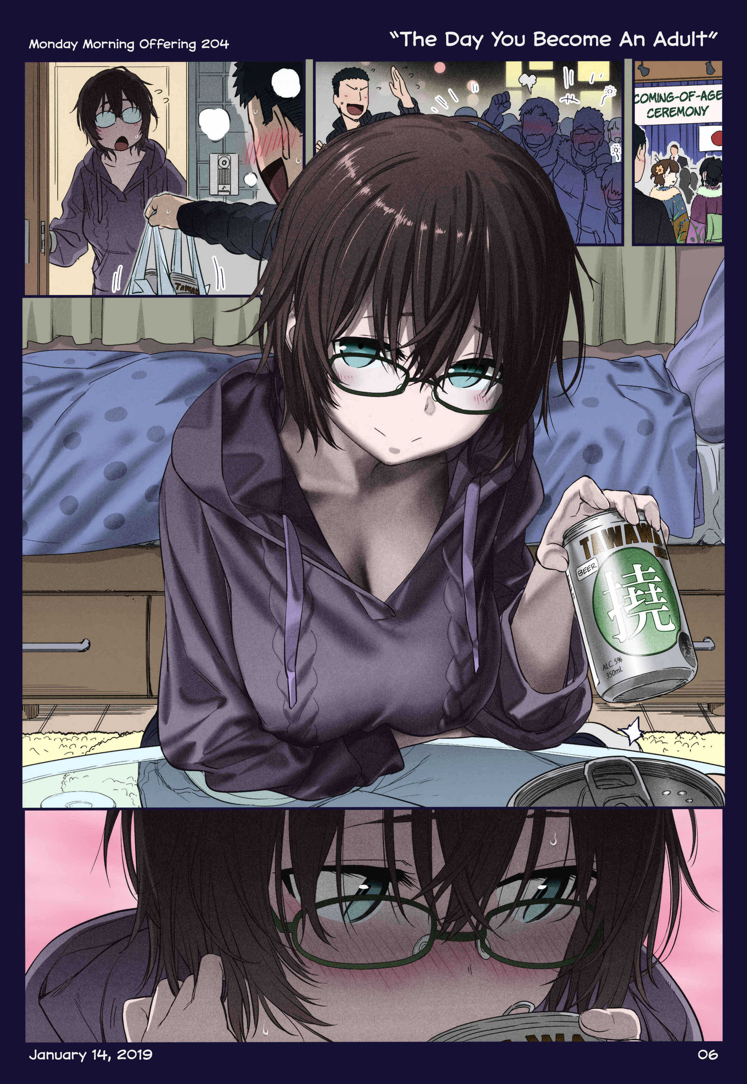 Getsuyoubi no Tawawa (Twitter Webcomic) (Fan Colored) Chapter 24 - Page 6