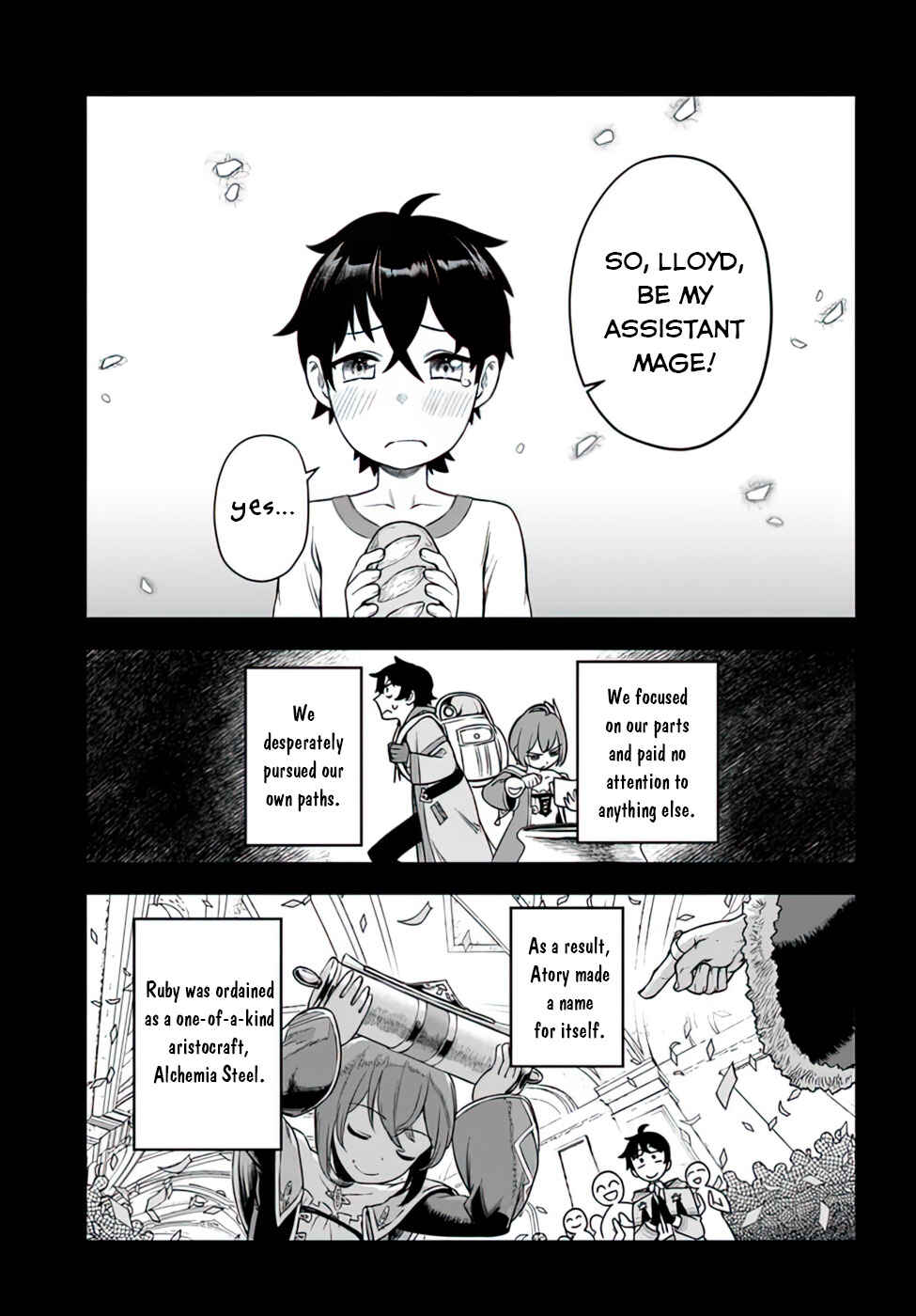 Ore Igai Dare mo Saishu Dekinai Sozai na no ni "Sozai Saishuritsu ga Hikui" to Pawahara suru Osananajimi Renkinjutsushi to Zetsuen shita Senzoku Madoushi, Henkyou no Machi de Slow Life wo Okuritai. Chapter 1 - Page 18