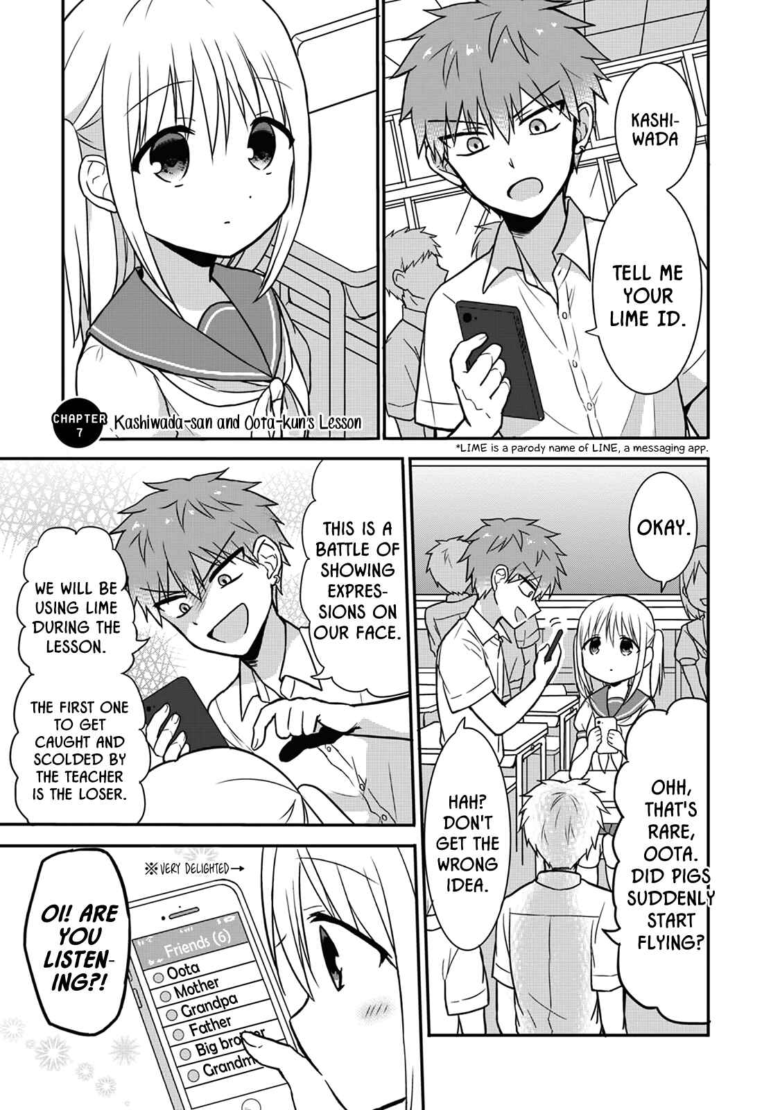 Kao ni Denai Kashiwada-san to Kao ni Deru Oota-kun Chapter 7 - Page 1