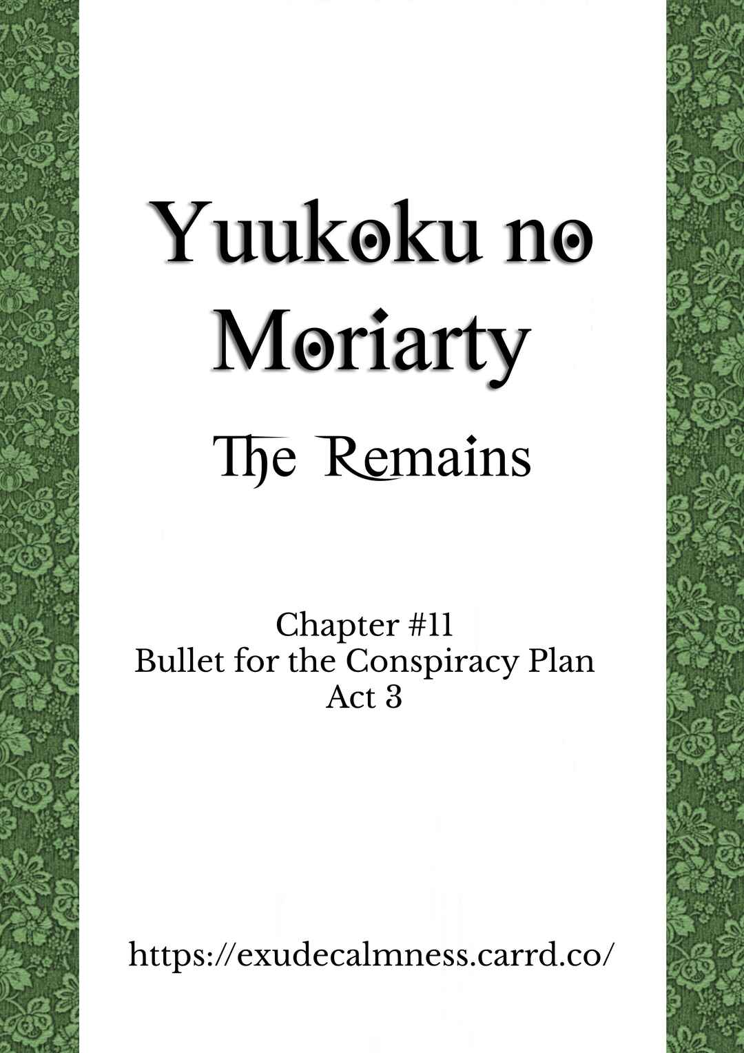 Yuukoku no Moriarty: The Remains Chapter 11 - Page 1