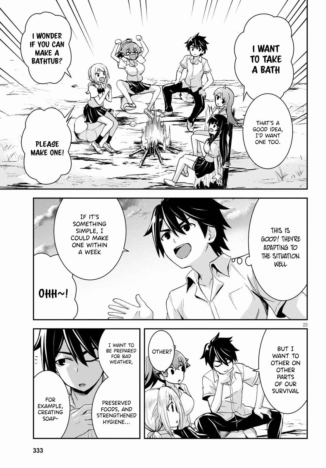 Isekai Yurutto Survival Seikatsu ~Gakkou no Minna to Isekai no Mujintou ni Tenishitakedo Ore Dake Rakushou desu~ Chapter 5 - Page 24