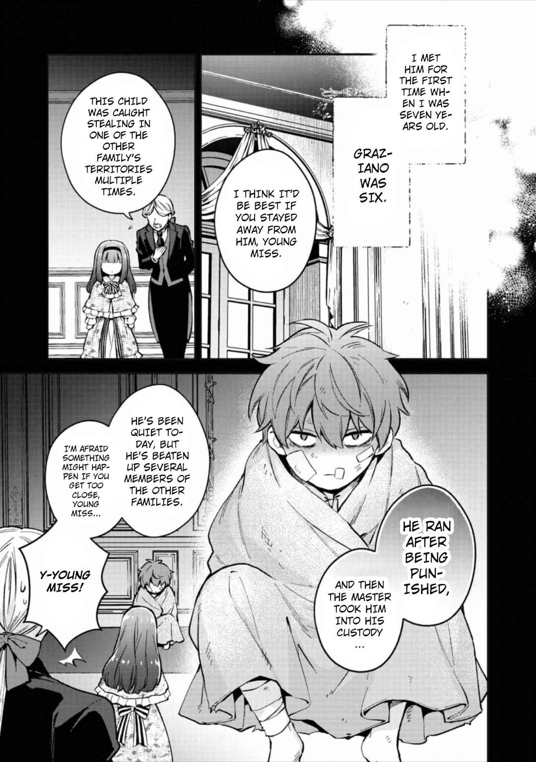 Akutou Ikka no Mana Musume, Tensei Saki mo Otome Game no Gokudou Reijou deshita Chapter 4 - Page 8