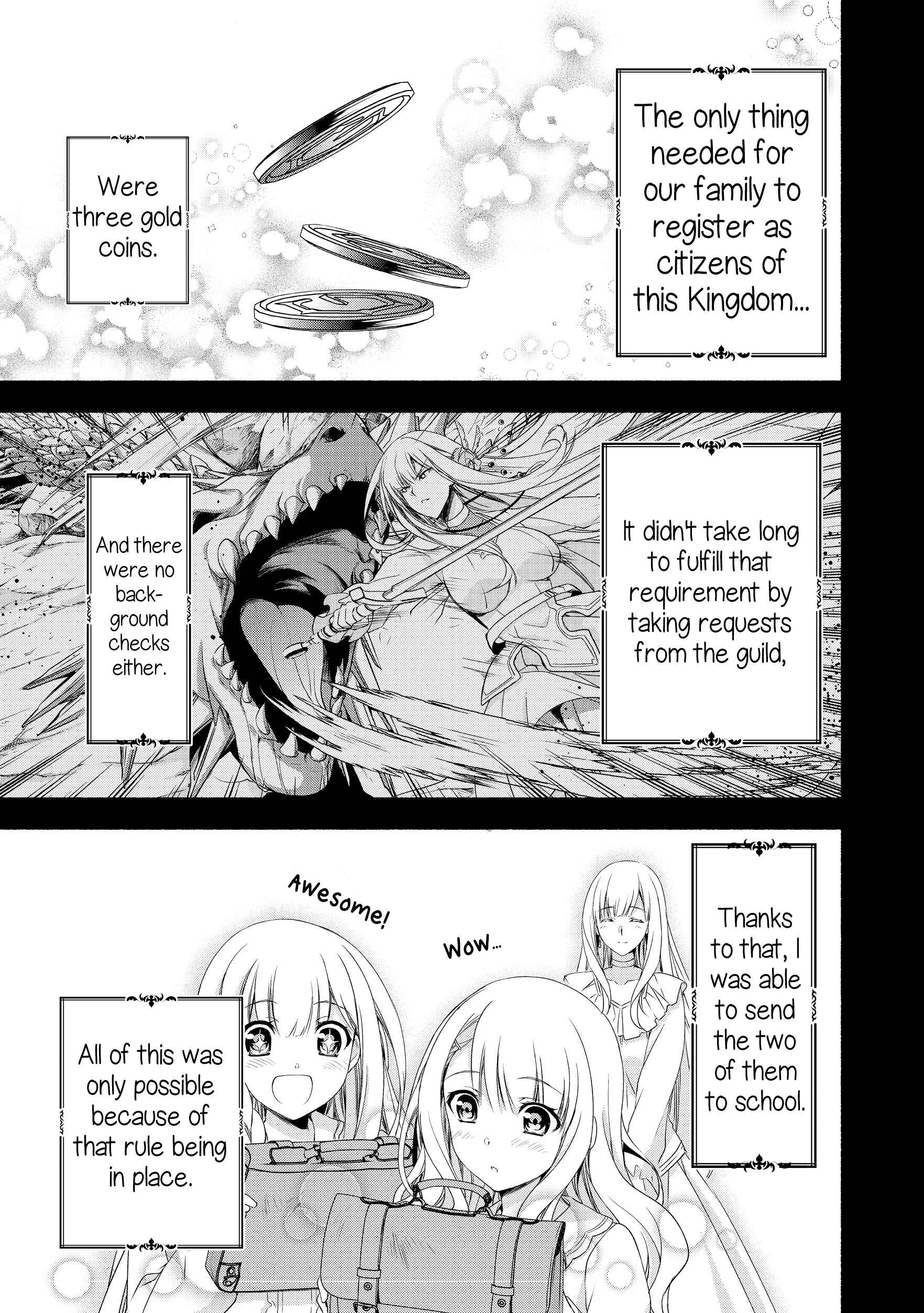 Moto Kizoku Reijou de Mikon no Haha Desuga, Musumetachi ga Kawaii Sugite Boukenshagyo mo Ku ni Narimasen Chapter 2.1 - Page 7