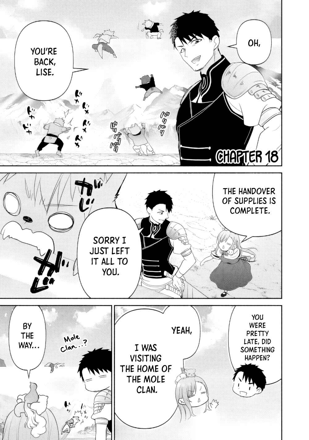 Tensei Youjo.: Shinjuu to Ouji to, Saikyou no Oji-san Youhei-dan no Naka de Ikiru Chapter 18 - Page 1