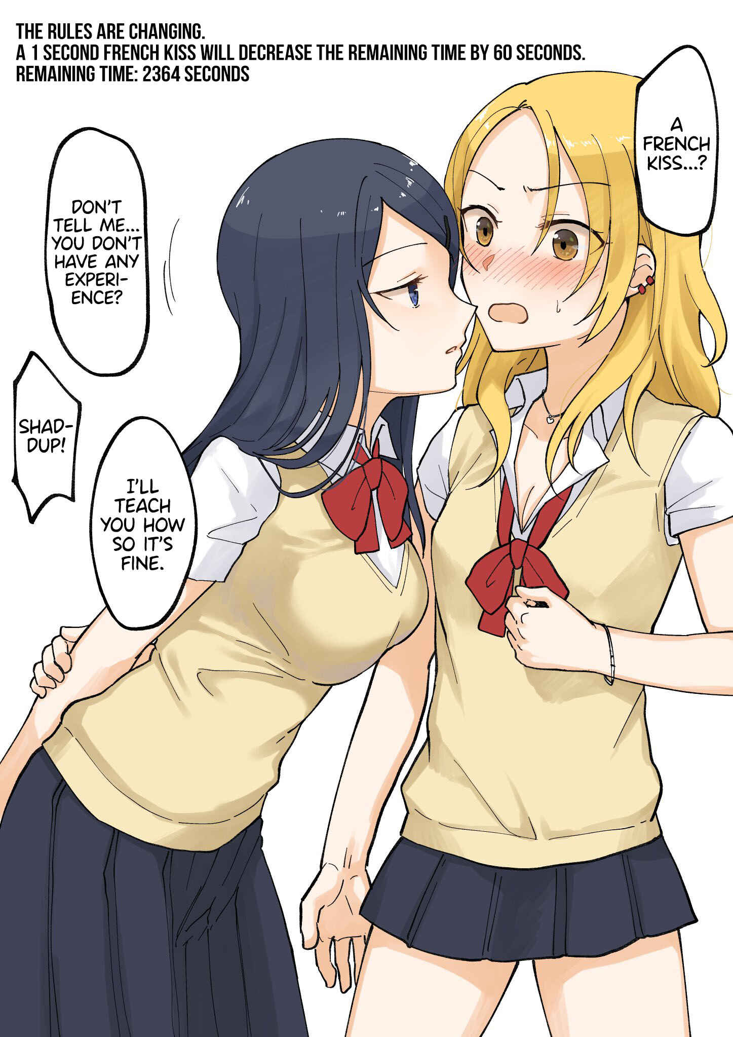 1 RT de nakawarui nonke joshi tachi ga 1 byou kiss suru Chapter 4 - Page 1
