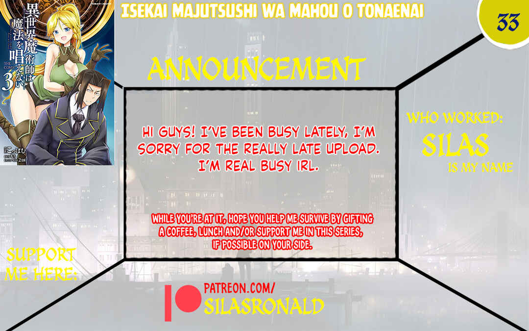 Isekai Majutsushi wa Mahou wo Tonaenai Chapter 33 - Page 1