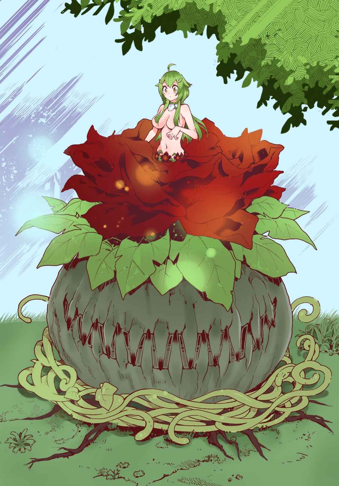 Shokubutsu Monster Musume Nikki: Seijo datta Watashi ga Uragirareta Hate ni Alraune ni Tensei Shite Shimatta node, kore kara wa Kougousei o Shinagara Shizuka ni Shokubutsu Life o Sugoshimasu Chapter 19 - Page 38