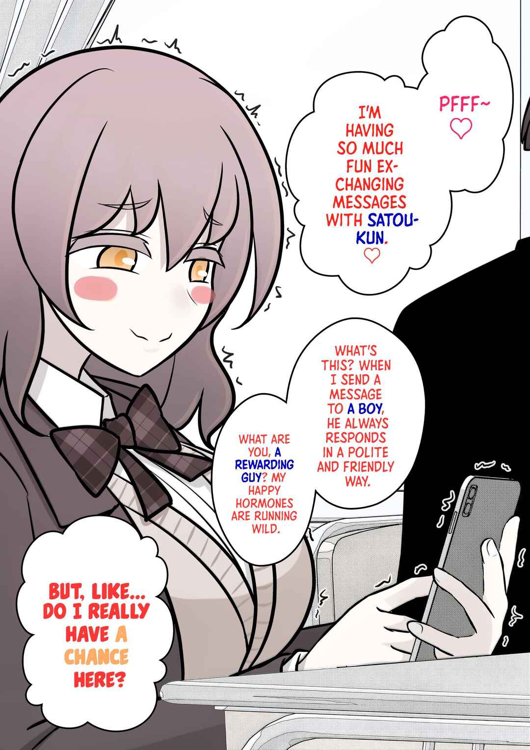 Danjo-hi 1:39 no Heikou Sekai wa Omoi no Hoka Futsuu (Fan Colored) Chapter 104 - Page 3