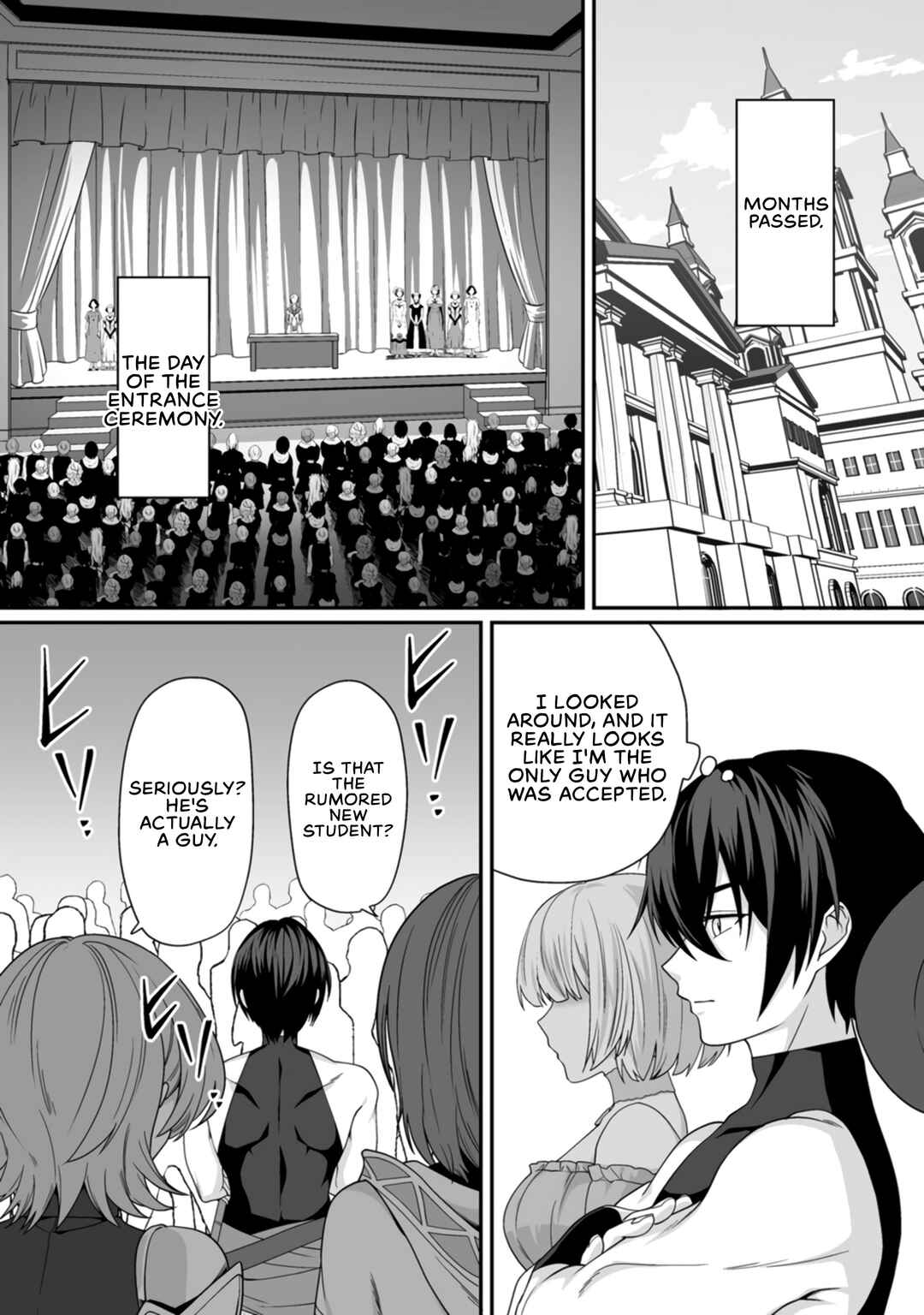 Teisou Gyakuten Sekai de Yuiitsu no Otoko Kishi no Ore, Onna Kishi Gakuen ni Nyuugaku Shitara Nazeka Eiyou Atsukai Sareta: Zetsurin Skill de Harem Musou Chapter 4 - Page 3