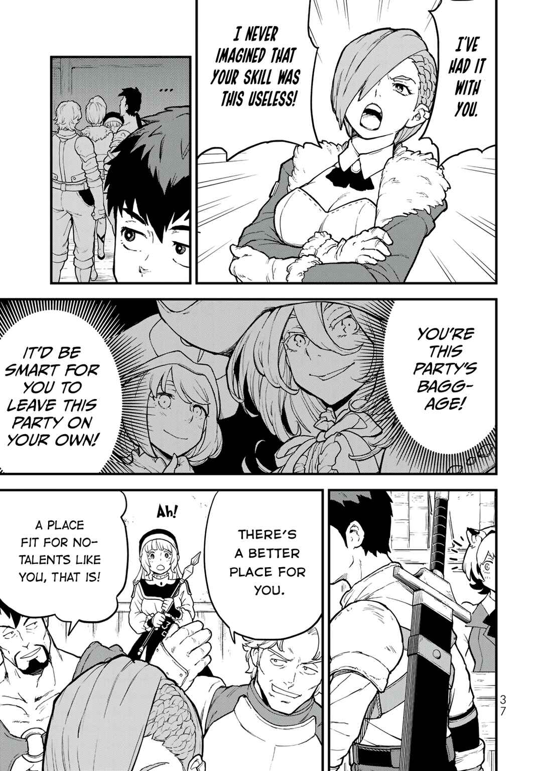 Hazure Skill Level Up no Sei de Party wo Tsuihou Sareta Shounen wa, Level wo Agete Butsuri de Naguru Chapter 1 - Page 38