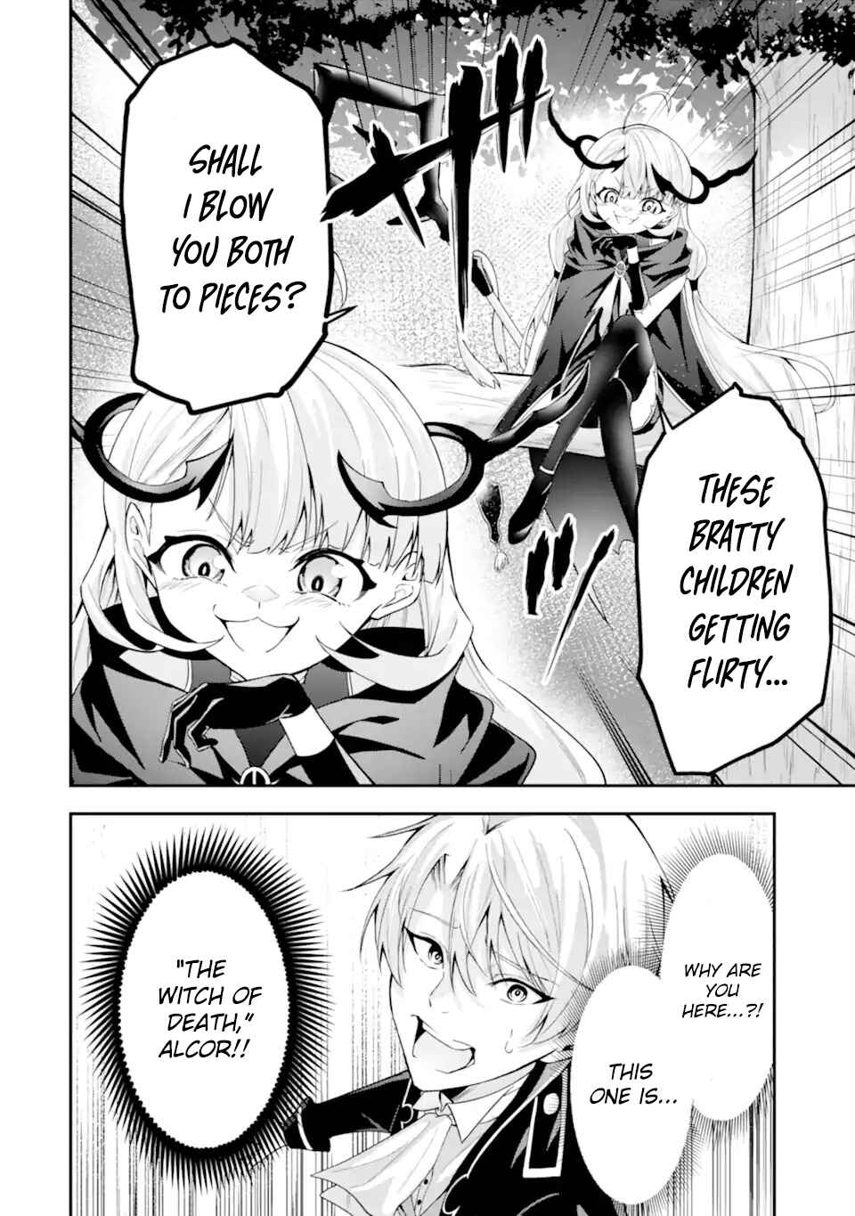 Shokei Flag no Akuyaku Kizoku ni Tensei Shita ga, Shinitakunai node Yami Mahou o Kiwamete Heroine-tachi o Sukuimasu Chapter 1.2 - Page 12