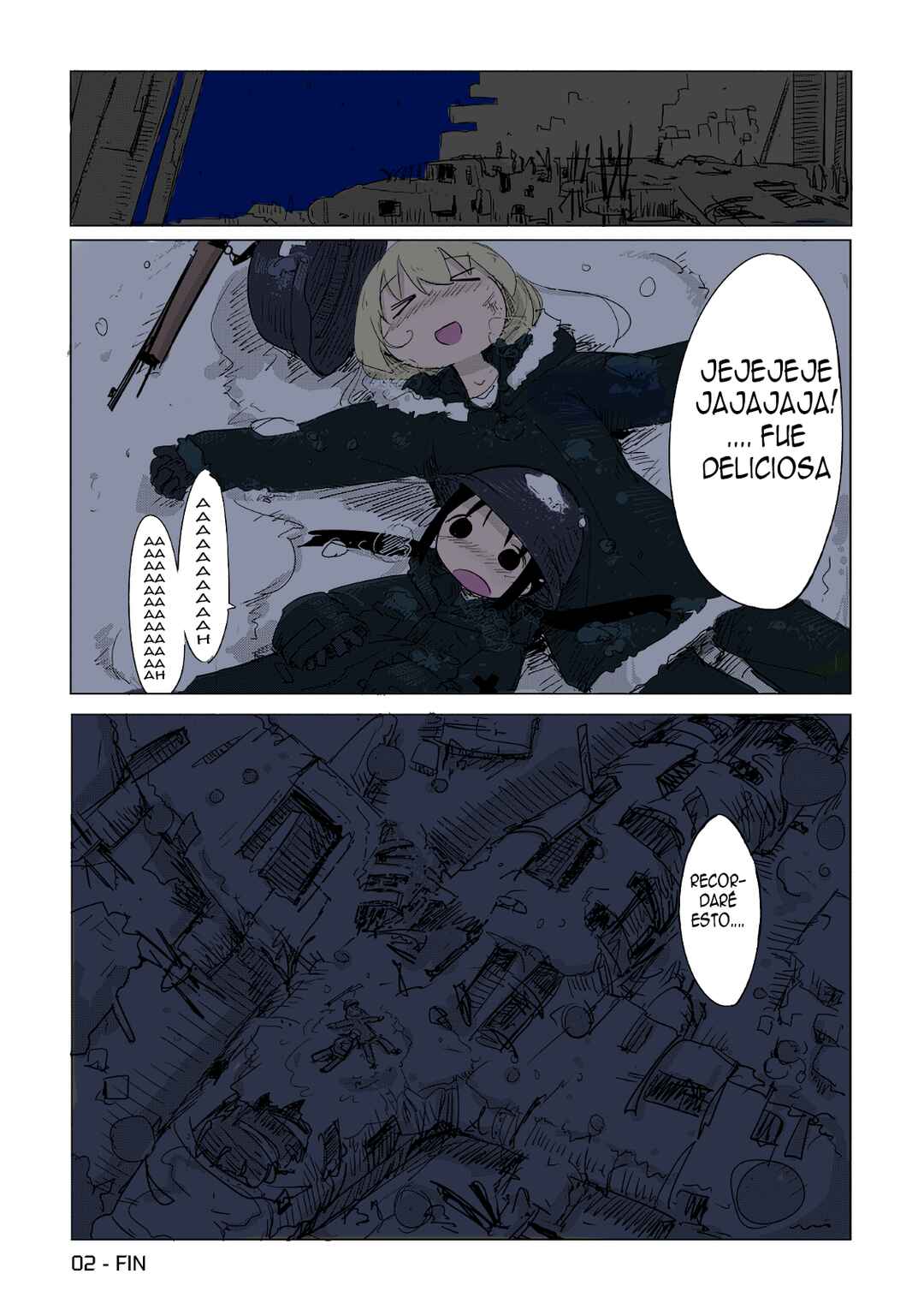 Shoujo Shuumatsu Ryokou (Fan Colored) Chapter 2 - Page 17