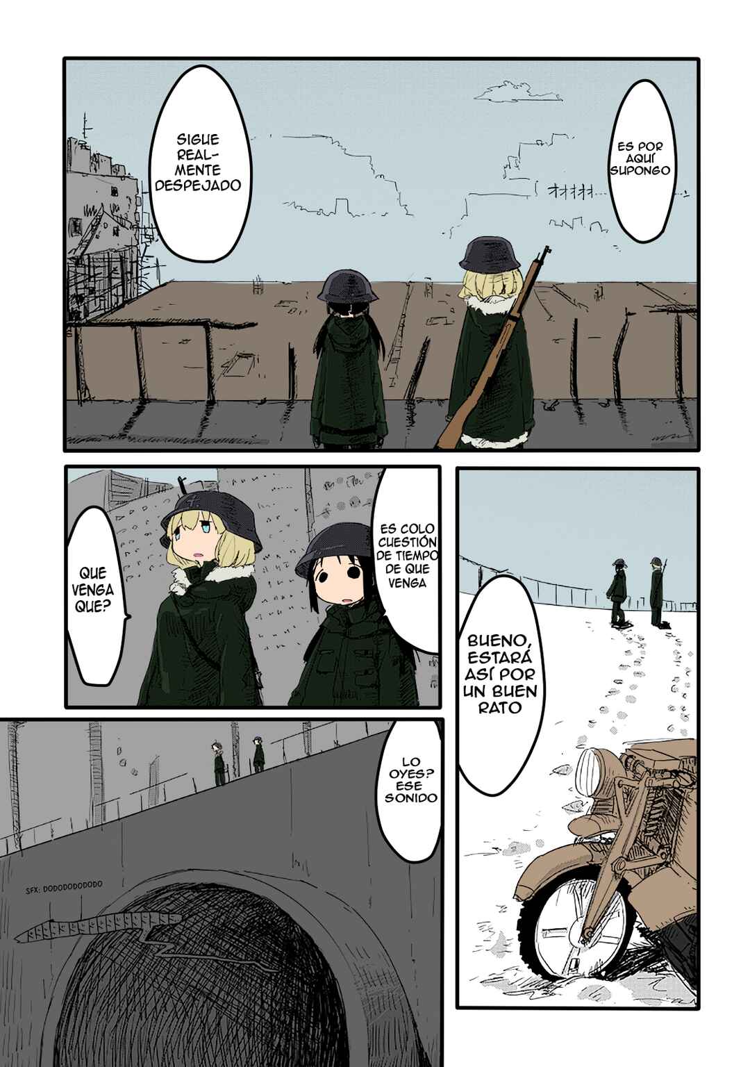 Shoujo Shuumatsu Ryokou (Fan Colored) Chapter 4 - Page 1