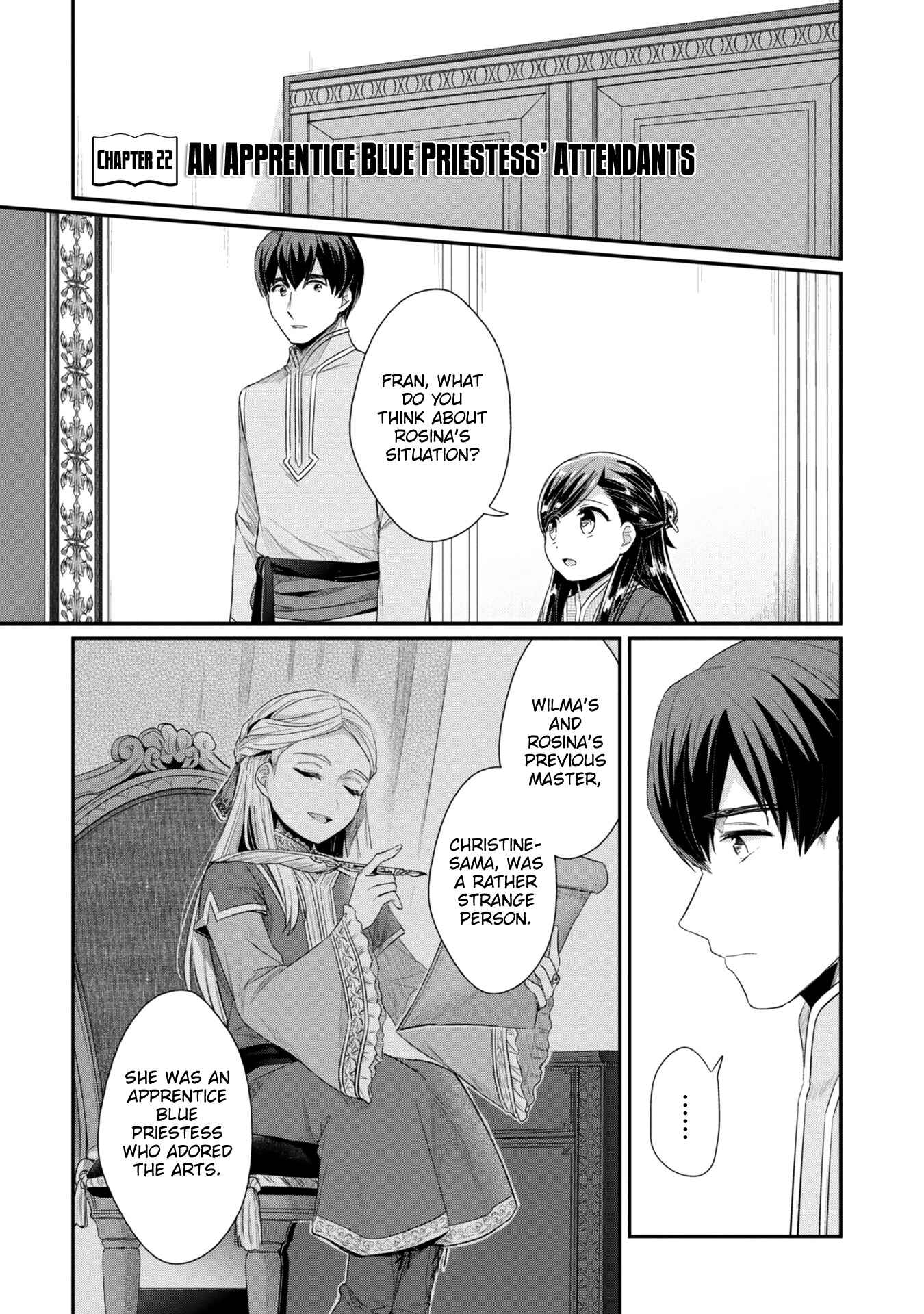 Honzuki no Gekokujou: Shisho ni Naru tame ni wa Shudan o Erandeiraremasen—Dai-2 Bu: Hon no Tamenara Miko ni Naru! Chapter 22 - Page 2