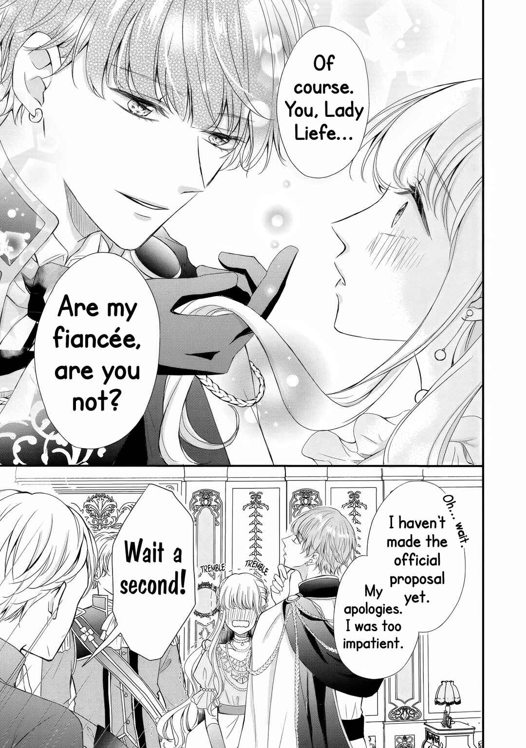 Konyakusha ni Wasurerareta Watashi Ringoku no Koutaishi Denka to Gisou Kon'yaku Suru Koto ni Narimashita (※Tadashi, Denka no Honmei wa Watashi Mitai desu!?) Chapter 2 - Page 35