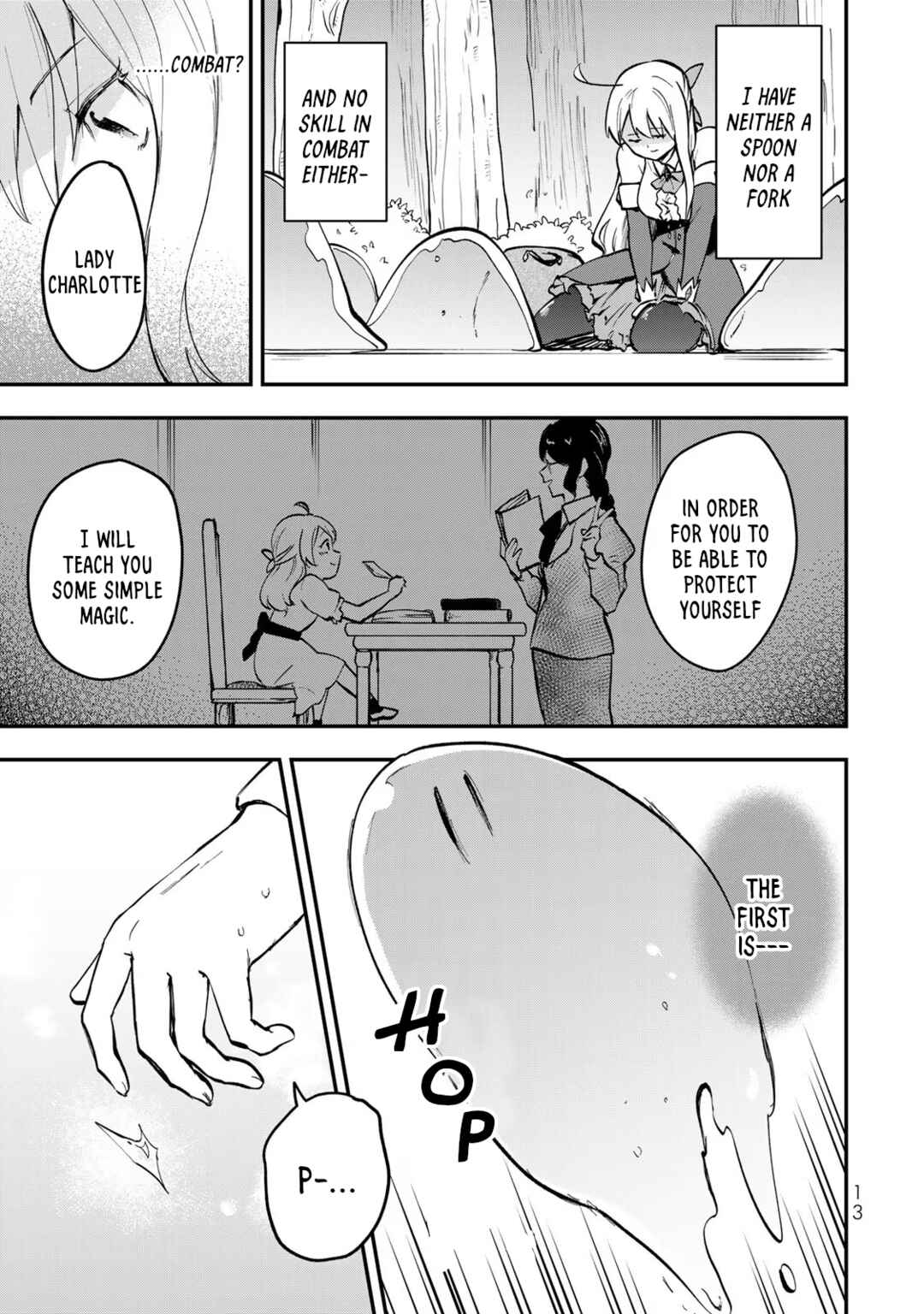 [Pakupaku desu wa] Tsuihou Sareta Ojou-sama no "Monster wo Taberu Hodo Tsuyoku Naru" Skill wa, 1-shoku de 1 Level Up Suru Zendai Mimon no Saikyou Skill deshita. 3-nichi de Jinrui Saikyou ni Narimashita wa! Chapter 1 - Page 10